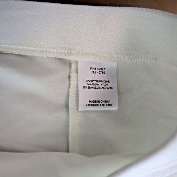 &Basics Women's Sz Medium Ivory Rayon/Nylon Blend Stretch Casual Pants $119 - Picture 6 of 10